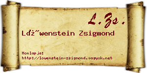 Löwenstein Zsigmond névjegykártya