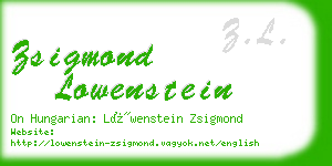 zsigmond lowenstein business card